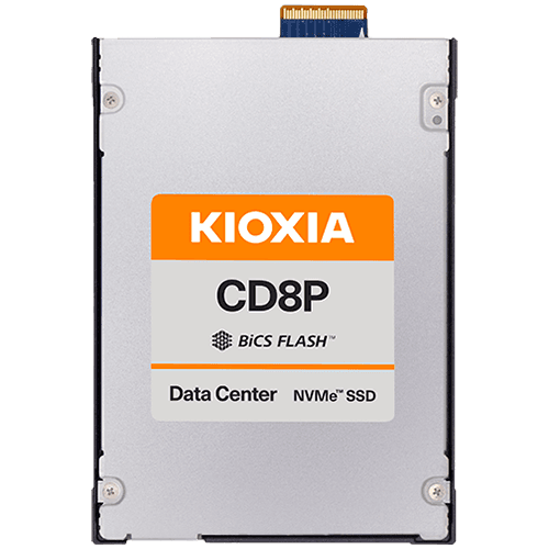 SSD Data Center Read Intensive KIOXIA CD8P-R 7.68TB PCIe Gen5 (1x4) Single-port (128GT/s) NVMe 2.0, BiCS Flash TLC, E3.S 7.5mm, Read/Write: 12000/5500 MBps, IOPS 2000K/200K, DWPD 1