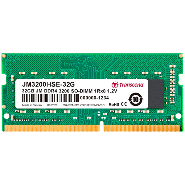 Transcend 32GB JM DDR4 3200 SO-DIMM 2Rx8 2Gx8 CL22 1.2V