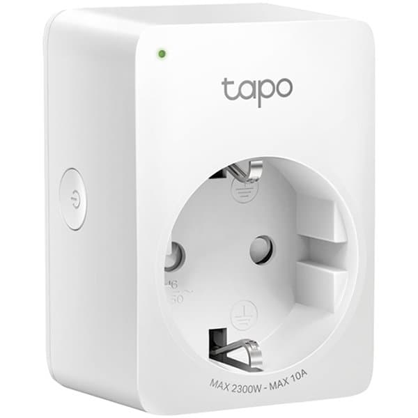 Tapo mini smart plug P100, 220-240V, 50/60Hz, 802.11b/g/n wifi connection, onboard Bluetooth 4.2, one status indicator, one power button, works with Google Assistant and Amazon Alexa, easy setup and management with Tapo Appp