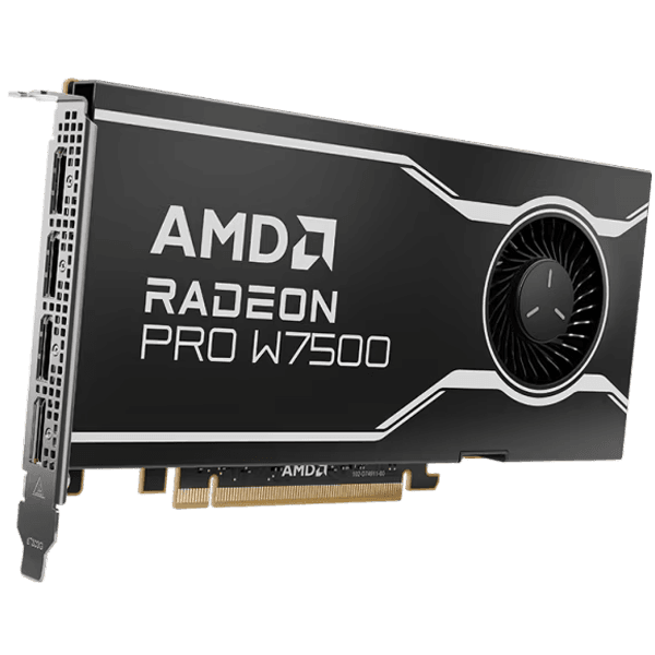 AMD GPU W7500 8GB GDDR6 128bit, 12Tflops, 4x DP 2.1, active fan, RDNA3
