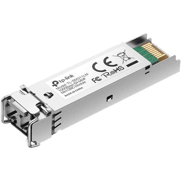 TP-Link SM311LM Omada 1000Base-SX MMF Mini GBIC Module, Multi-mode MiniGBIC module, Supports Digital Diagnostic Monitoring (DDM), Compatible with Small Form Pluggable Multi-Source Agreement (SFP-MSA), Hot-Pluggable, 850nm, 550m