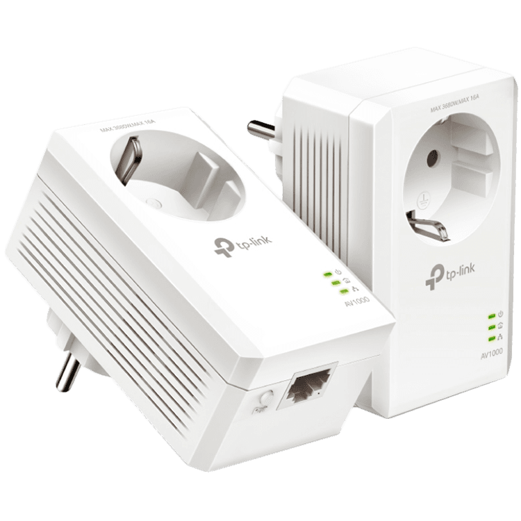 AV1000 Gigabit Passthrough Powerline Starter KitSPEED: 1000 Mbps PowerlineSPEC: Broadcom CPU, HomePlug AV2, 1+1 Gigabit PortFEATURE: Plug and Play, tpPLC Utility, Pair for More Security, Extra Power SocketKIT: 2Г— TL-PA7017P