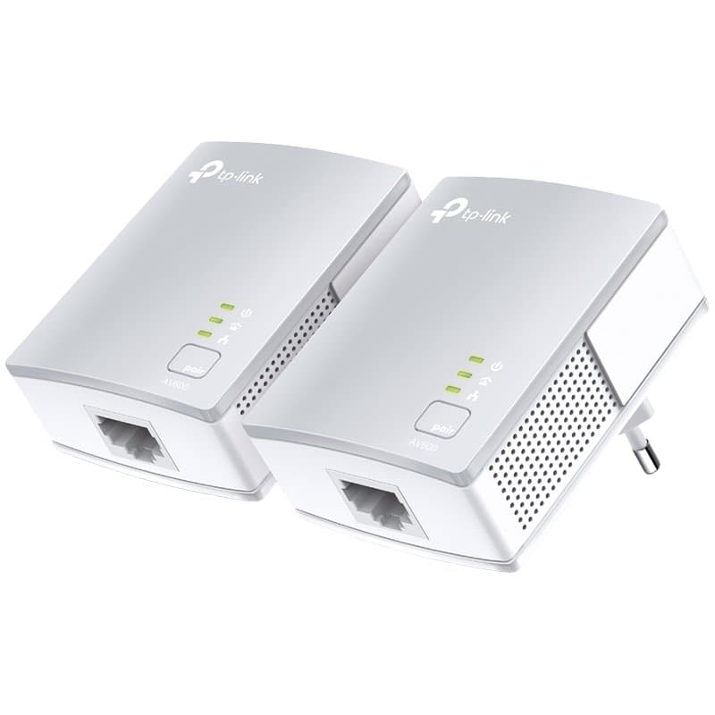 AV600 Nano Powerline Ethernet Adapter Starter Kit, Ultra Compact Size, 500Mbps Powerline Datarate, 1 Fast Ethernet port, HomePlug AV, Green Powerline, Plug and Play, Twin Pack