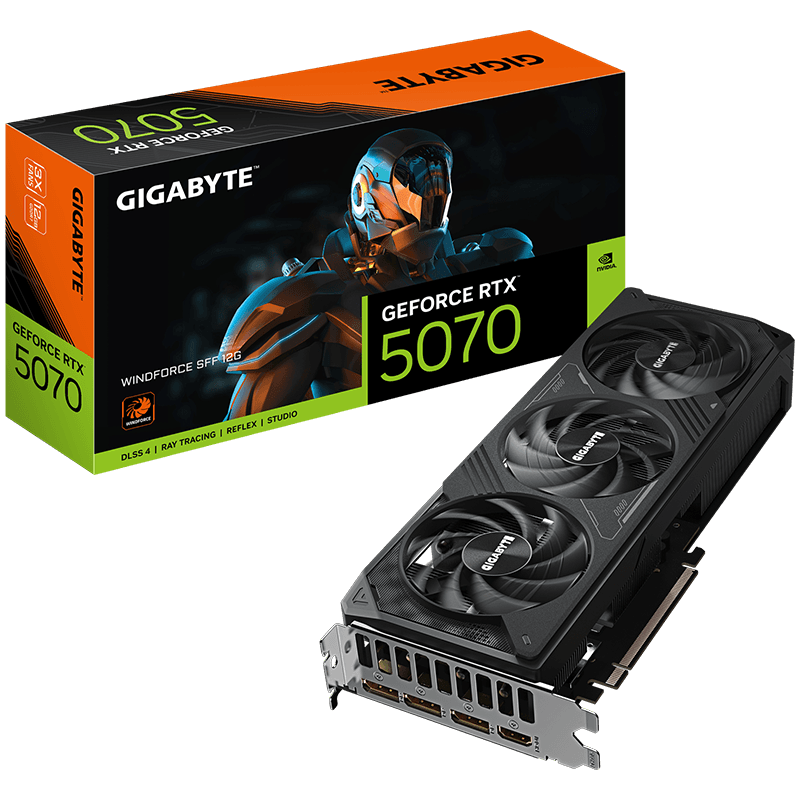 GIGABYTE Video Card NVIDIA GeForce RTX 5070 WINDFORCE SFF 12G (12GB GDDR7/192bit, PCI-E 5.0, Recommended PSU 750W, 16Pin Power connector, 3x DP, 1x HDMI)