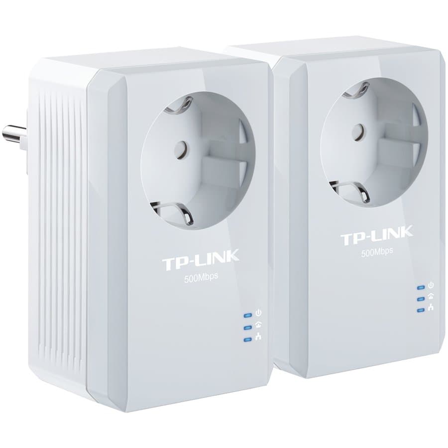 Tp-Link AV600 Powerline Adapter with AC Pass Through Starter Kit, 600Mbps Powerline Data rate, 1 Fast Ethernet port, HomePlug AV standard, Protoc.: IEEE802.3, IEEE802.3u, Range up to 300m, Green Powerline, Plug and Play, Twin Pack