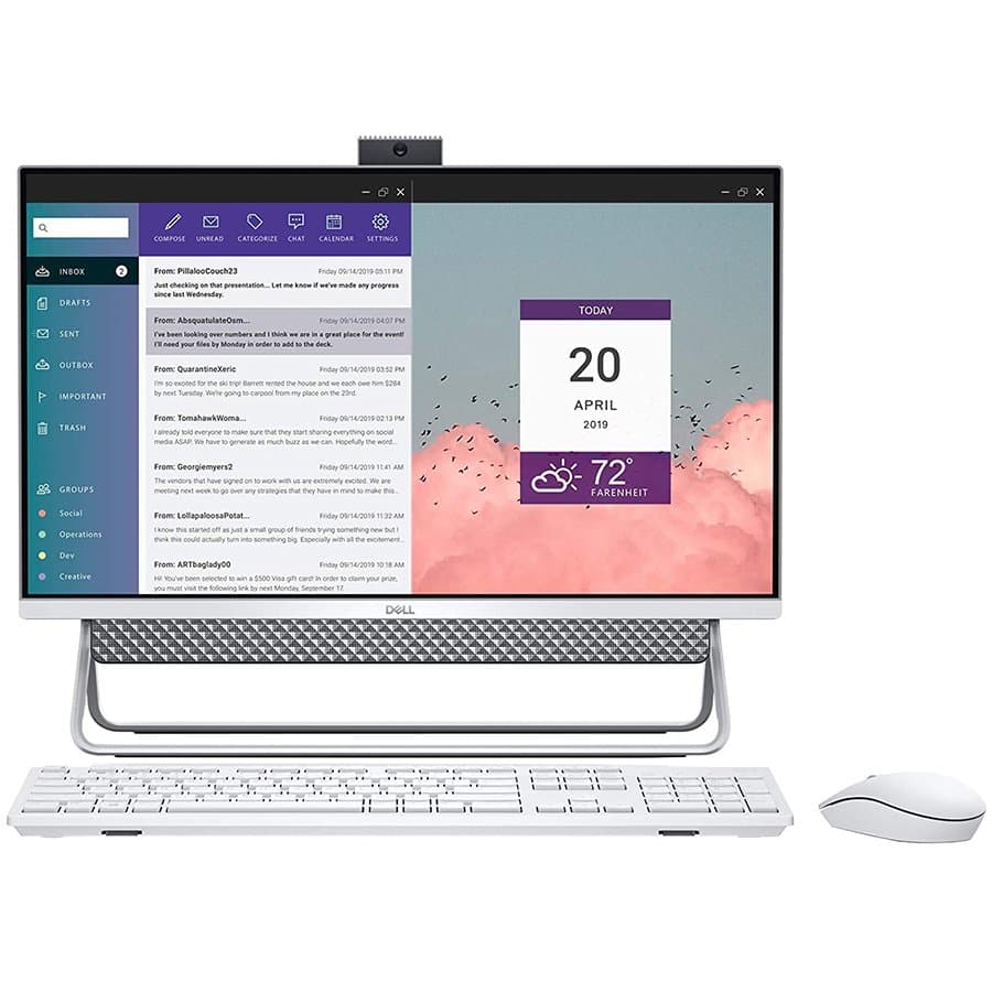 DELL Inspiron AIO DT 5400 23.8-inch FHD(1920x1080), Intel Core i7-1165G7(12MB  Cache, up to 4.7 GHz), 8GB (1x8GB) DDR4 2666MHz, 1TB 2.5in SATA HDD + m.2 256GB PCIe, 2GB Nvidia MX330, Cam, Intel WiFi 6 2x2 (Gig+), BT, K+M, Win10Pro, Silver, 3Y