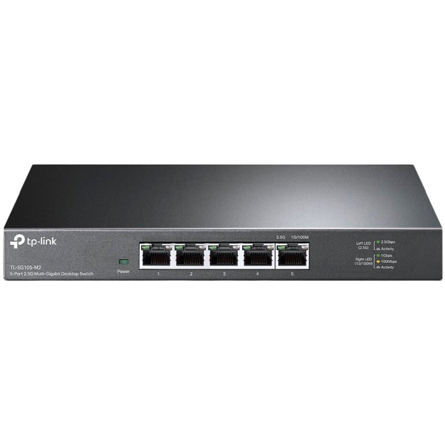 TP-Link 5-Port 2.5G Multi-Gigabit Desktop Switch, 5 × 2.5 G RJ45 Ports, Desktop Steel Case, Silent, Plug and Play, Wall mount.
