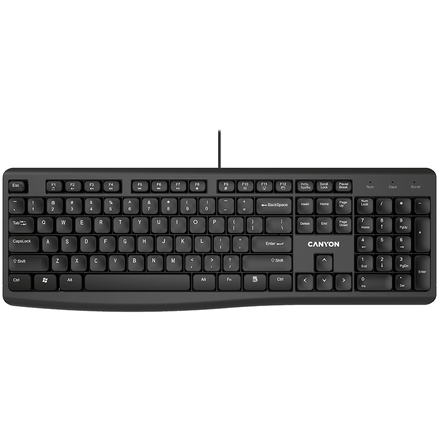 CANYON keyboard KB-50 EN/AD Slim Wired Black