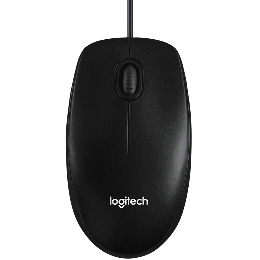 LOGITECH B100 Corded Mouse - BLACK - USB - B2B