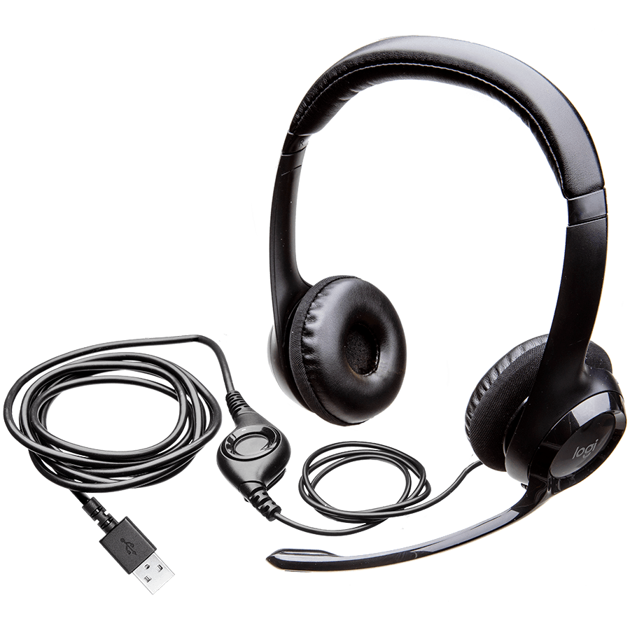 LOGITECH H390 Corded Headset - BLACK - USB