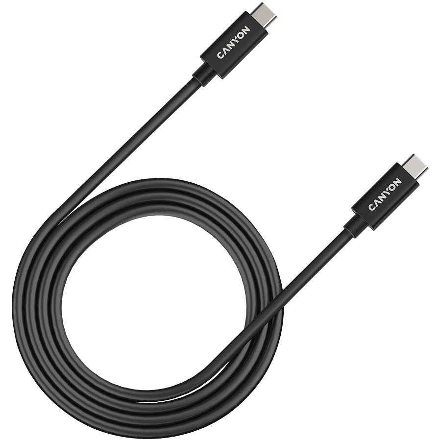CANYON UC-44, cable, U4-CC-5A1M-E, USB4 TYPE-C to TYPE-C cable assembly 40G 1m 5A 240W(ERP) with E-MARK, CE, ROHS, black