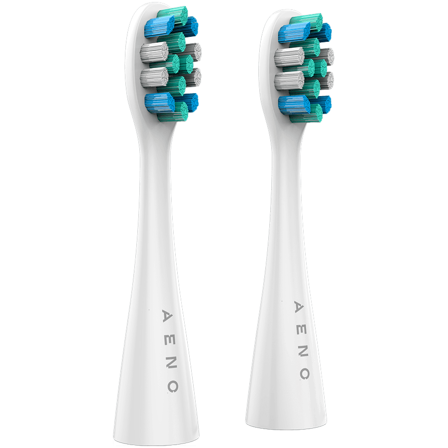 AENO Replacement toothbrush heads, White, Dupont bristles, 2pcs in set (for ADB0001S/ADB0002S)