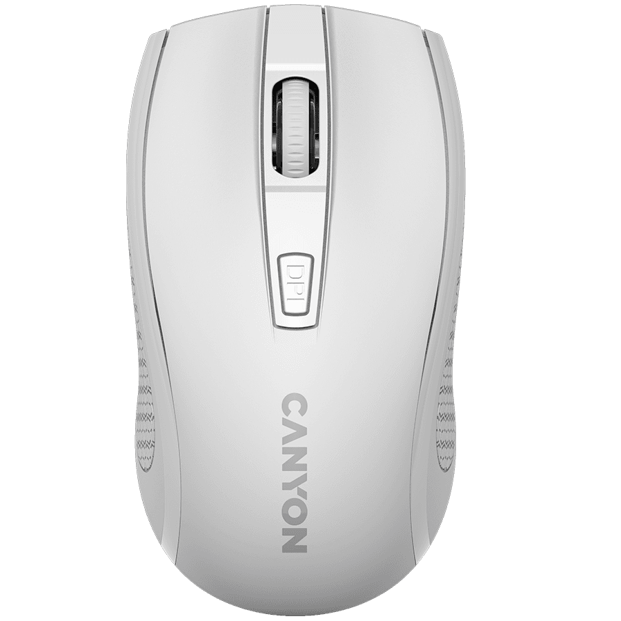 CANYON MW-7, 2.4Ghz wireless mouse, 6 buttons, DPI 800/1200/1600, with 1 AA battery ,size 110*60*37mm,58g,white