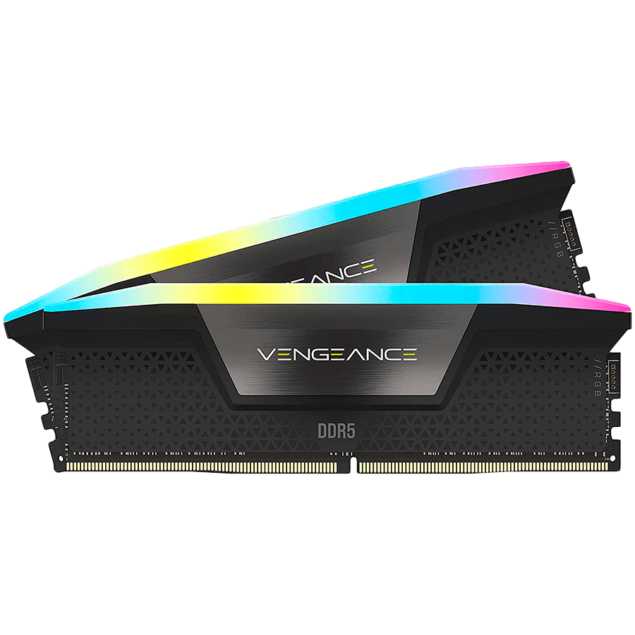 CORSAIR DDR5, 6400MT/s 32GB 2x16GB DIMM, 32-40-40-84, Std PMIC, XMP 3.0, VENGEANCE RGB DDR5 Black Heatspreader, RGB LED, 1.4V
