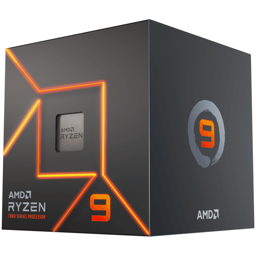 AMD CPU Desktop Ryzen 9 12C/24T 7900 (5.4GHz Max Boost,76MB,65W,AM5) box, with Radeon Graphics and Wraith Prism Cooler