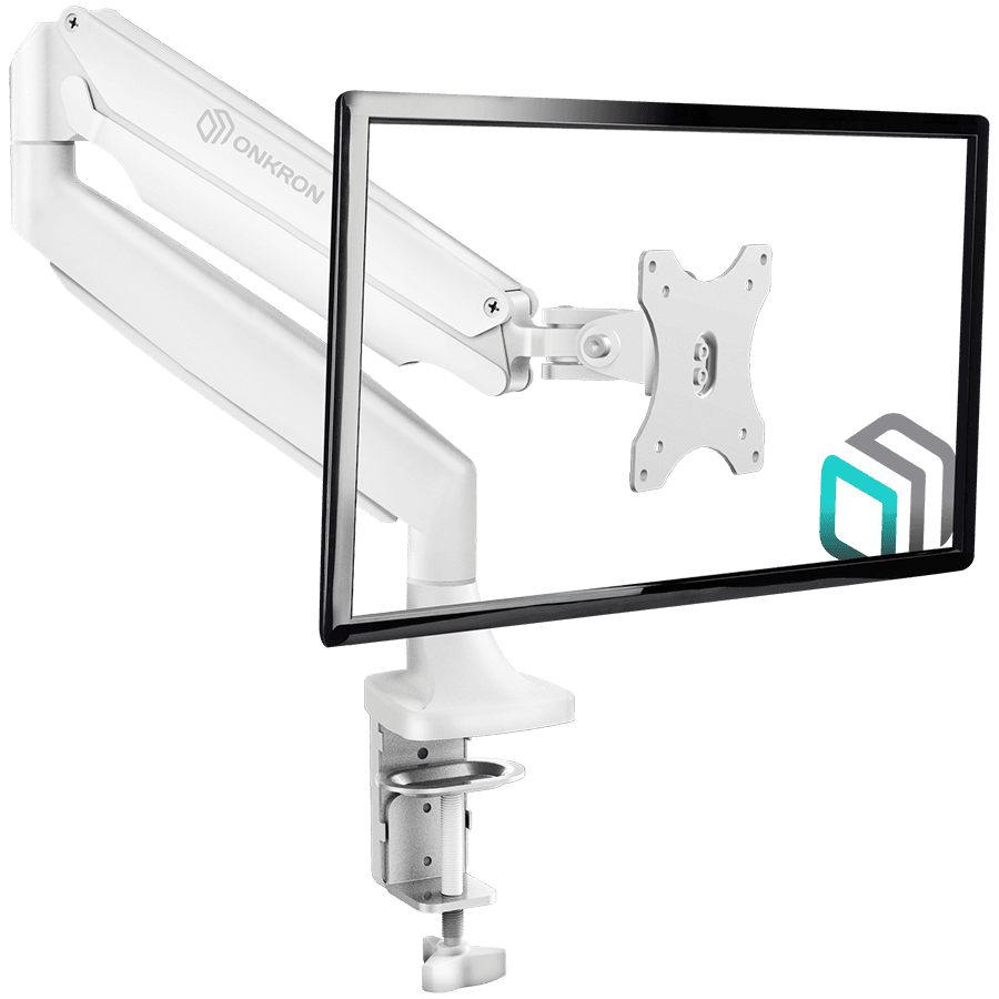 ONKRON Monitor Desk Mount for 13 to 32-Inch LED LCD Flat Monitors up to 9 kg, White