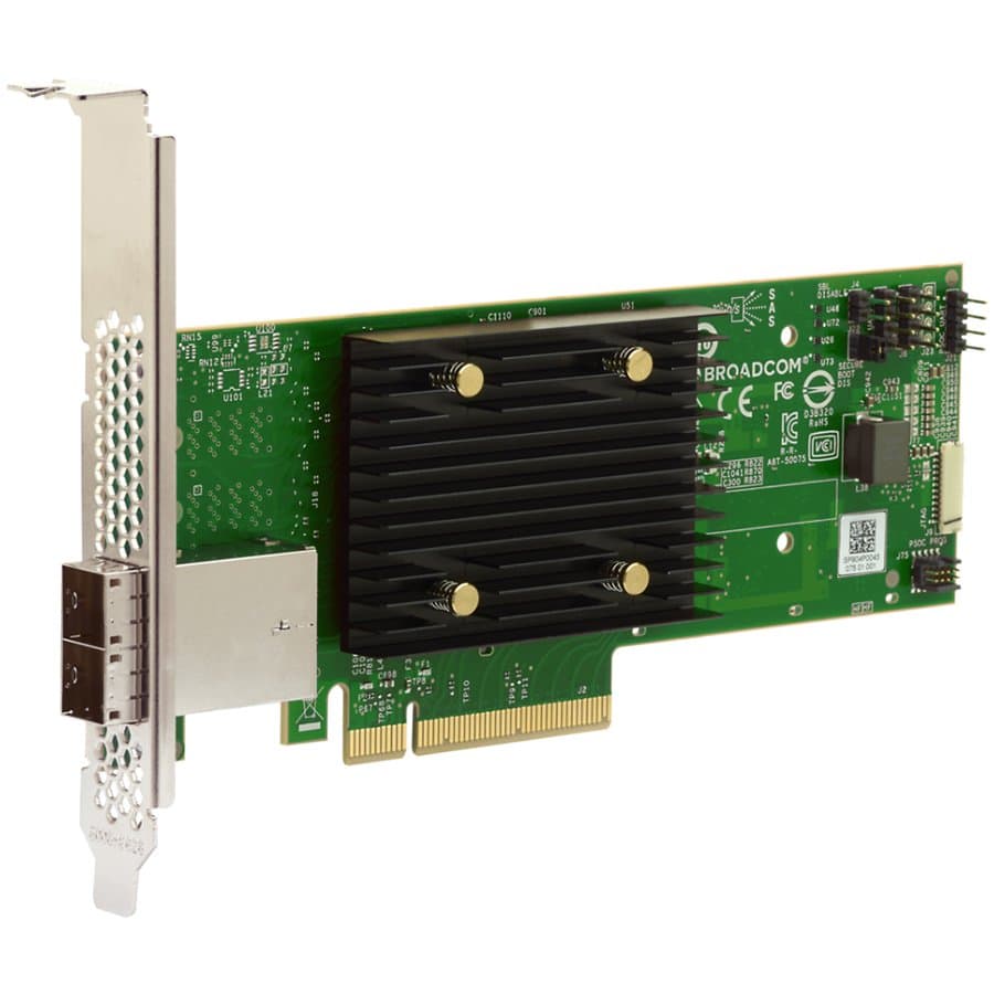 Broadcom 9500-8e 8-Port Ext., 12Gb/s SAS/SATA/PCIe (NVMe), x8, PCIe 4.0 HBA