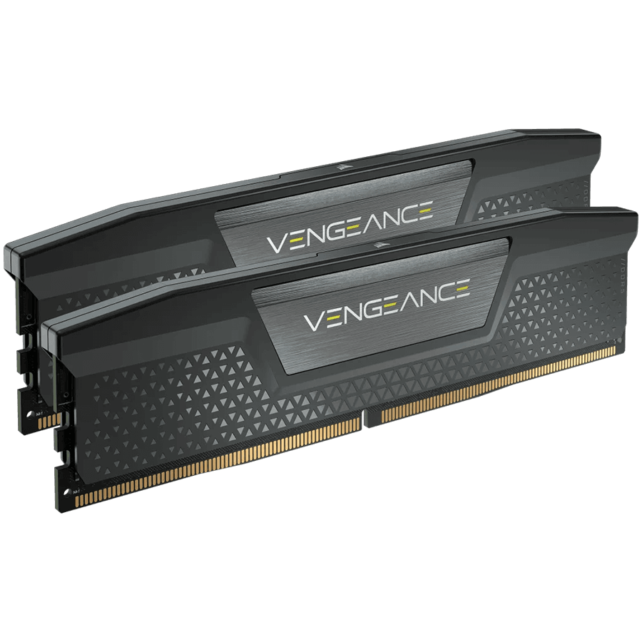 CORSAIR DDR5, 5600MT/s 64GB 2x32GB DIMM, 40-40-40-77, Std PMIC, XMP 3.0, VENGEANCE DDR5 Black Heatspreader, Black PCB, 1.25V