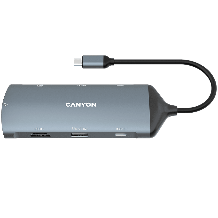 CANYON hub DS-15 8in1 4k USB-C Dark Grey