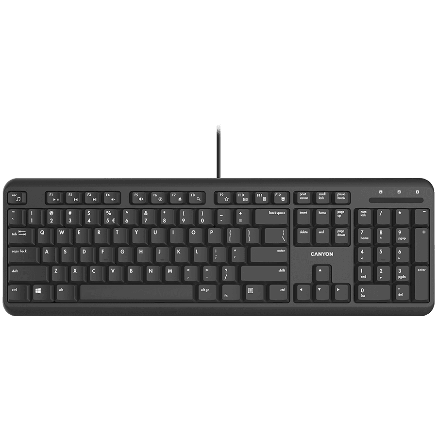 CANYON keyboard HKB-20 EN/AD Velvet Wired Black