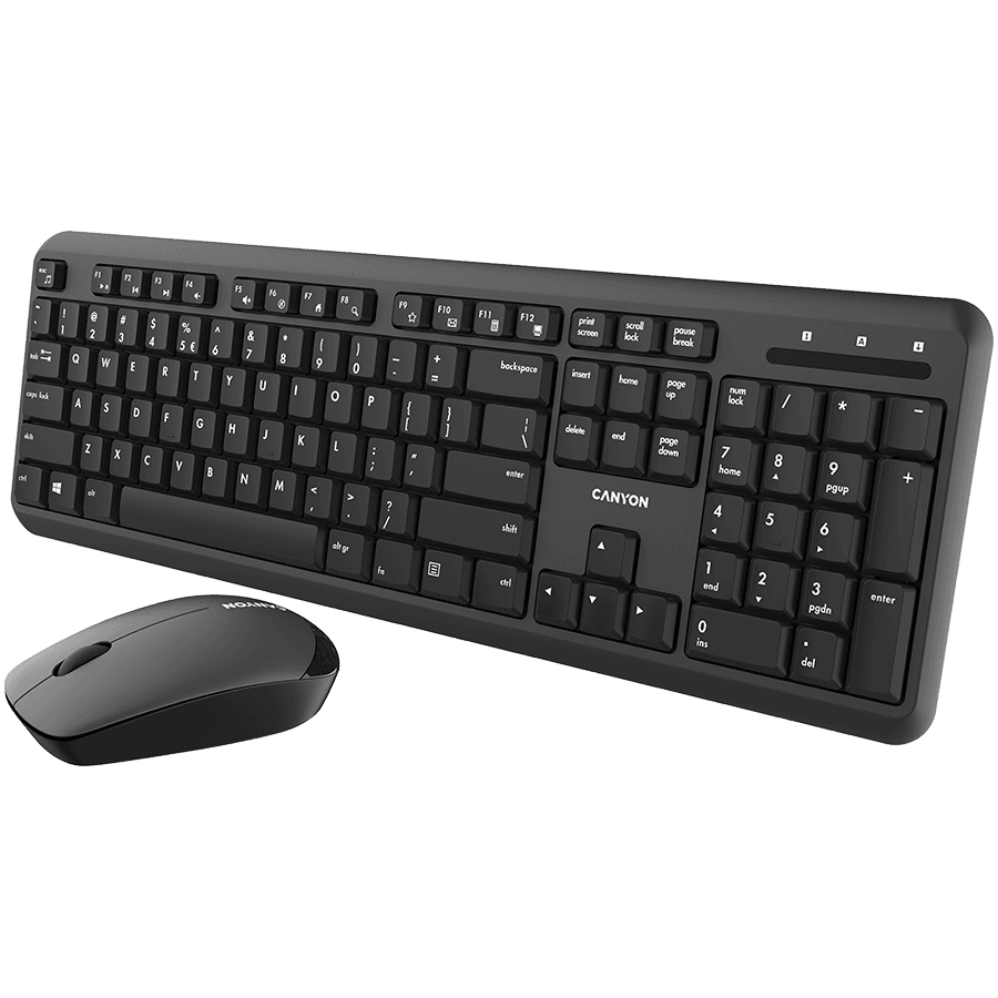 CANYON SET-W20 EN/AD Keyboard+Mouse Velvet Wireless Black