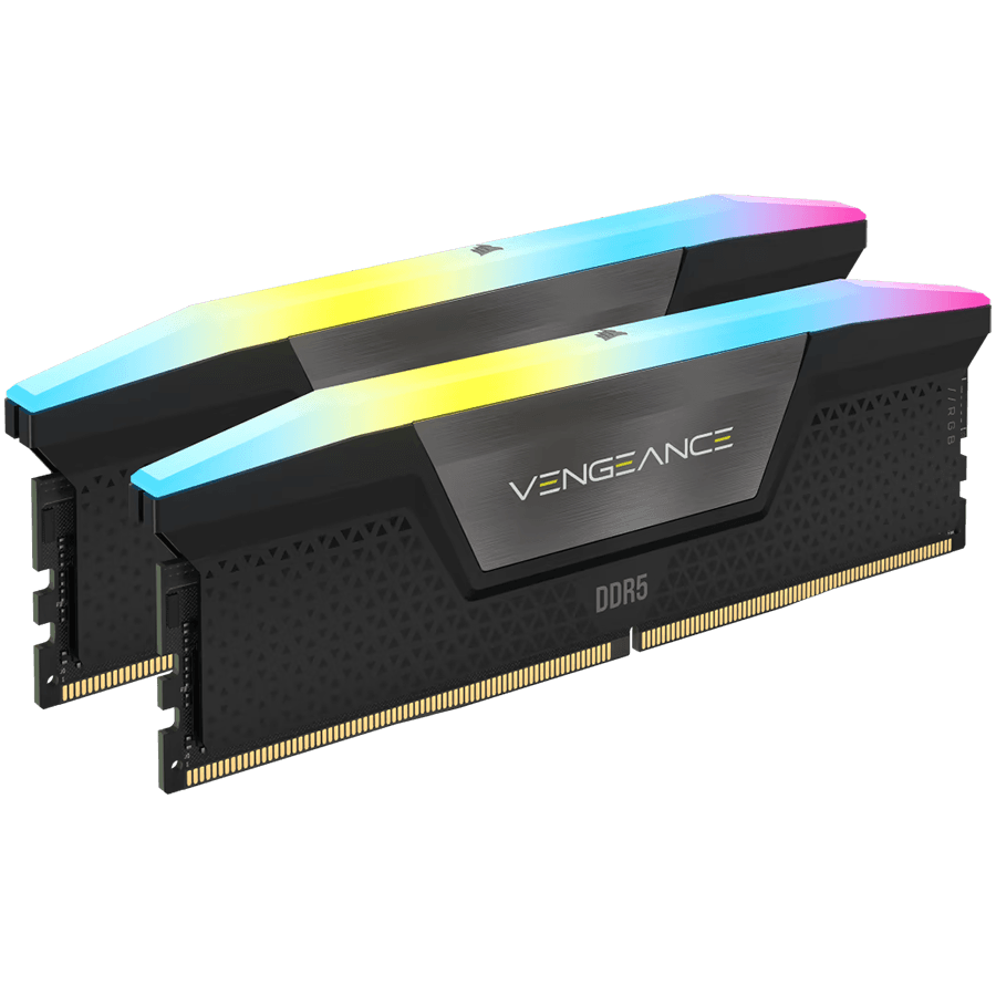 CORSAIR VENGEANCE RGB DDR5 64GB (2 x 32GB) DDR5 6400 CL32-40-40-84 1.40V Intel XMP - BLACK