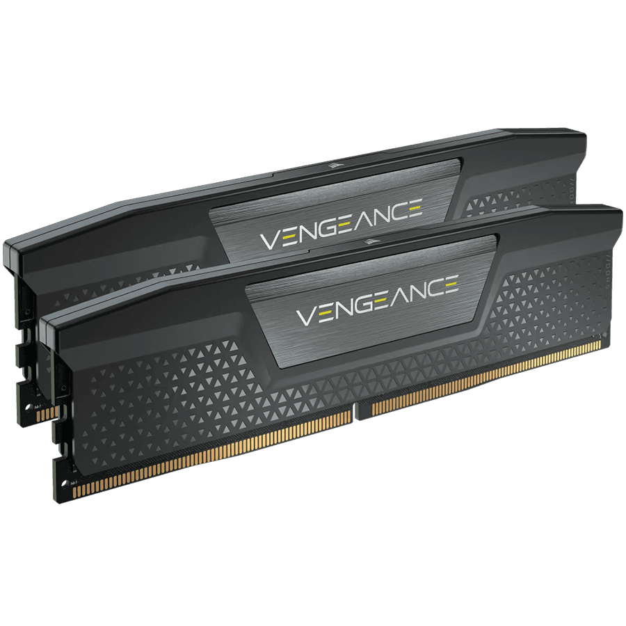 CORSAIR DDR5, 5600MT/s 32GB 2x16GB DIMM, 40-40-40-77, Std PMIC, XMP 3.0, VENGEANCE DDR5 Black Aluminium Heatspreader, High-performance PCB, 1.25V