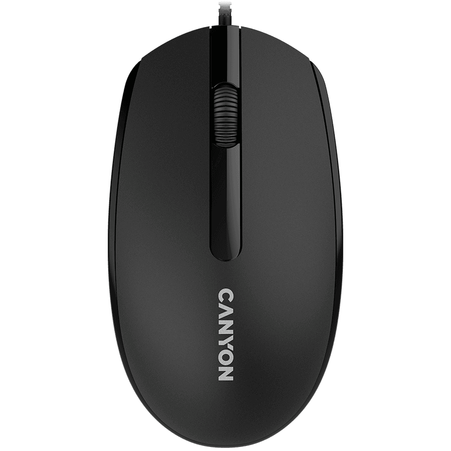 CANYON M-10, Canyon Wired optical mouse with 3 buttons, DPI 1000, with 1.5M USB cable, black, 65*115*40mm, 0.1kg