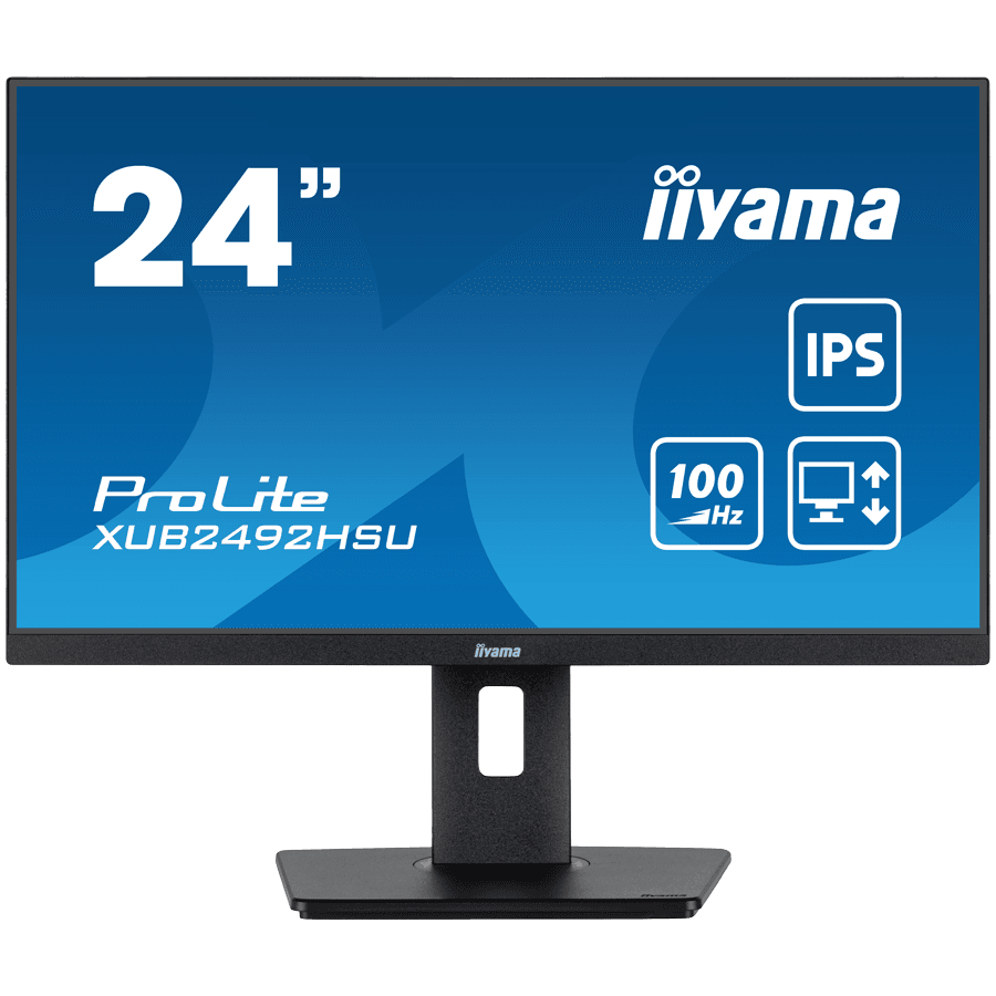 IIYAMA Monitor LED XUB2492HSU-B6 24” IPS 1920 x 1080 @100Hz 250 cd/m² 1300:1 0.4ms HDMI DP USBx4 height, swivel, tilt, pivot (rotation both sides)