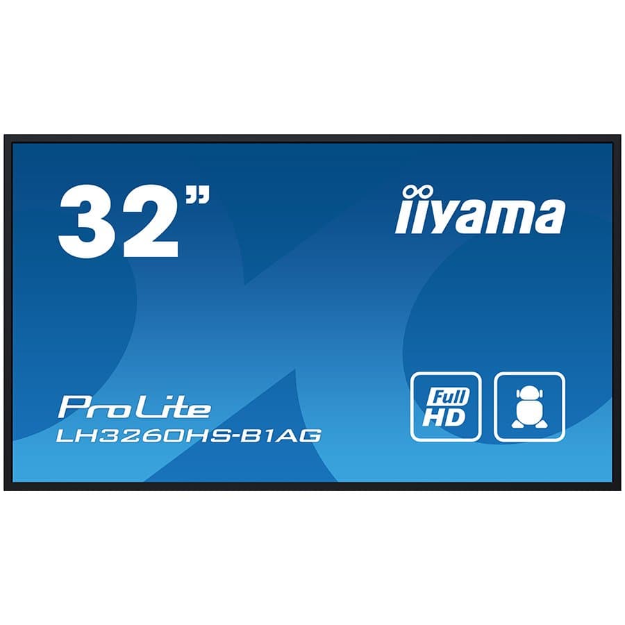 IIYAMA Monitor LED LH3260HS-B1AG 32" Full HD professional digital signage display VA 1920 x 1080 @60Hz 500 cd/m² 8ms Android 11 OS, iiSignage², FailOver, EShare landscape, portrait