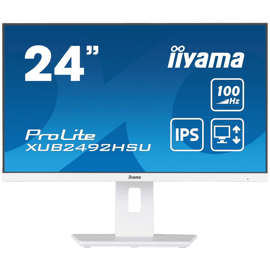 IIYAMA Monitor LED XUB2492HSU-W6 WHITE 23.8" IPS 1920 x 1080 @100Hz 16:9 250 cd/m² 1300:1 0.4ms HDMI DP USB 4 x 3.2 Full Ergonomic