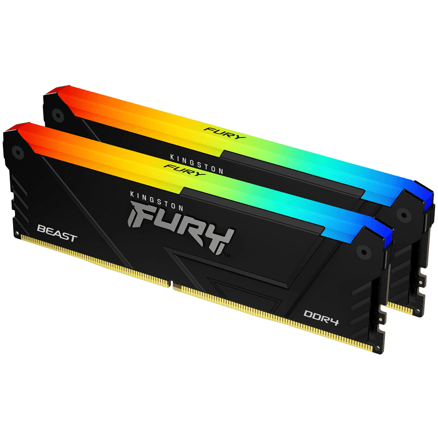Kingston 32GB 3200MT/s DDR4 CL16 DIMM (Kit of 2) FURY Beast RGB