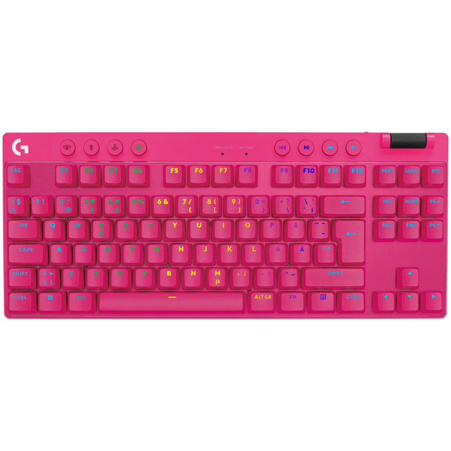 LOGITECH G PRO X TKL LIGHTSPEED Mechanical Gaming Keyboard - MAGENTA - US INT'l - TACTILE