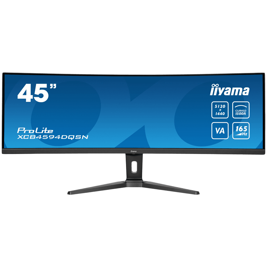 IIYAMA Monitor LED XCB4594DQSN-B1 45’’ Dual QHD VA panel with KVM switch, USB-C 90W dock and RJ45 5120 x 1440 @165Hz 	32:9 450 cd/m² 3000:1 0.8ms height, tilt HDMI DP USB-C RJ45 Hub