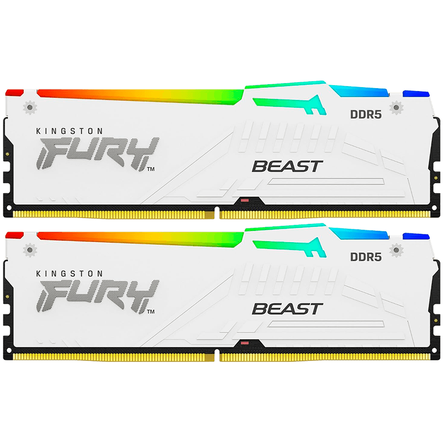Kingston 32GB 6400MT/s DDR5 CL32 DIMM (Kit of 2) FURY Beast White RGB EXPO