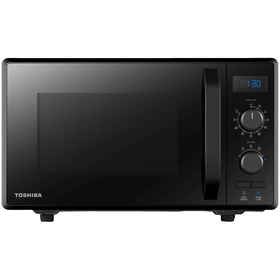 3-in-1 Microwave Oven with Grill and Combination Hob, 23 Litres, Rotating Plate with Storage, Timer, Built-in LED Lights, 900 W, Grill 1050 W, Pizza Programme, Black