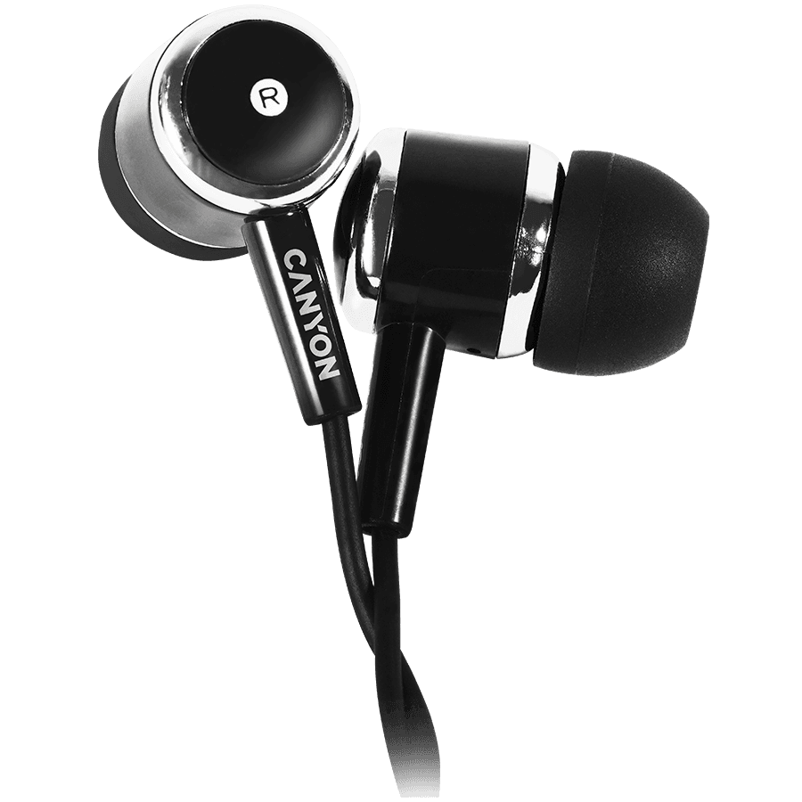 CANYON Stereo earphones with microphone, Black