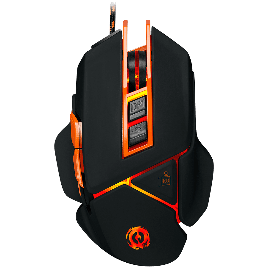 CANYON Optical gaming mouse, adjustable DPI setting 800/1000/1200/1600/2400/3200/4800/6400, LED backlight, moveable weight slot and retractable top cover for comfortable usage