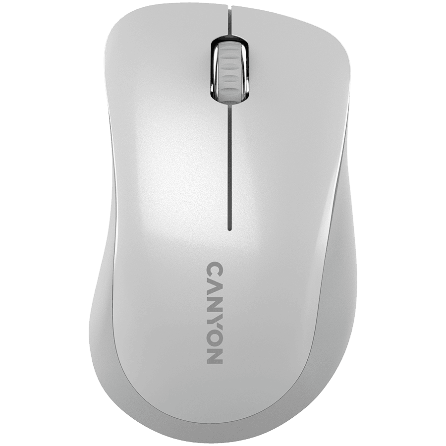 CANYON MW-11, 2.4 GHz Wireless mouse ,with 3 buttons, DPI 1200, Battery:AAA*2pcs ,pearl white grey67*109*38mm 0.063kg