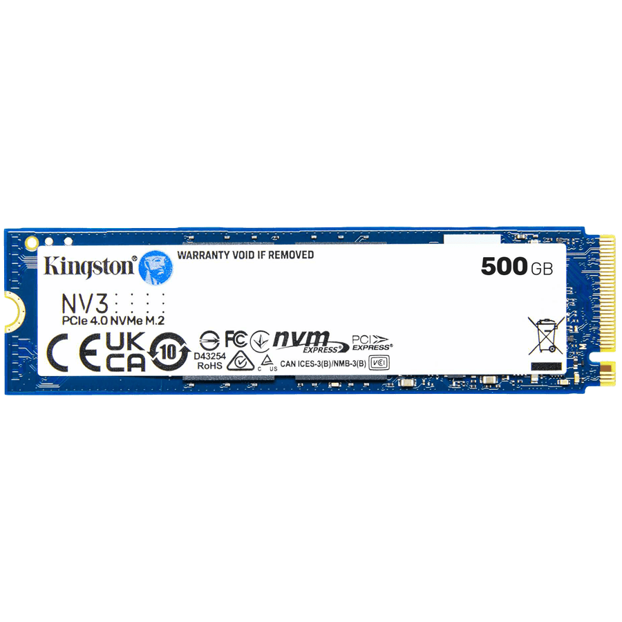 Kingston 500GB NV3 SSD M.2 2280 PCIe 4.0 NVMe, Read: 5,000/ Write: 3,000MB/s