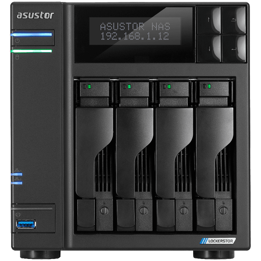 ASUSTOR NAS AS6704T Lockerstor4 Gen2 4x 3.5" 4x M.2 cache 2x 2.5Gbe Celeron QuadCore N5105 2.9GHz 4GB single PSU desktop