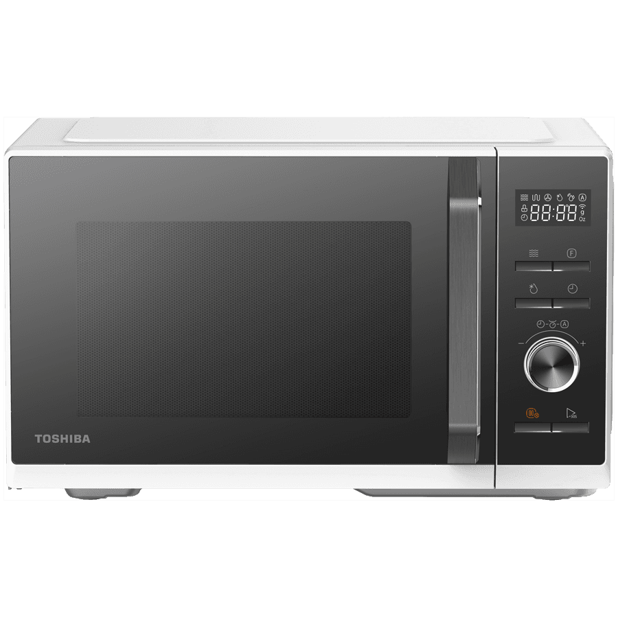 3-in-1 Microwave Oven with Grill and Combination Hob, 26 Litres, Rotating Plate with Storage, Timer, Built-in LED Lights, 900 W, Grill 1000 W, Pizza Programme, White, Product dimensions: 442*368*260