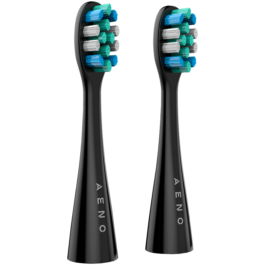AENO Replacement toothbrush heads, Black, Dupont bristles, 2pcs in set (for ADB0002S/ADB0001S)