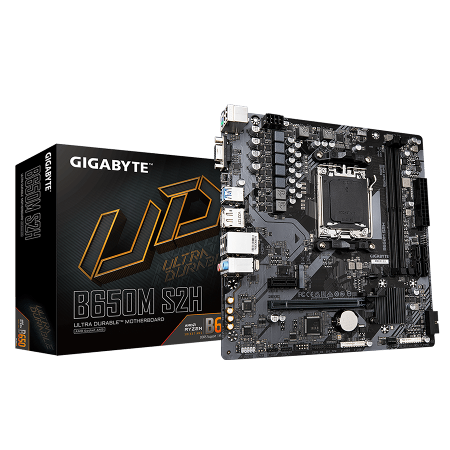 GIGABYTE MB Socket AM5 B650 2 x DDR5 1 x M.2 4 x SATA 1 x D-Sub port 1 x DisplayPort 1 x HDMI port Micro ATX