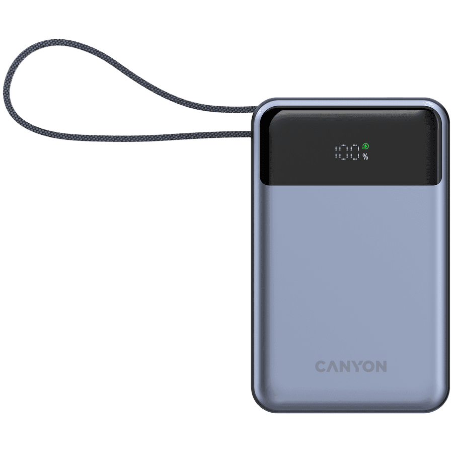 CANYON power bank OnPower 600 built-in cable 20000 mAh PD65W Dark Grey