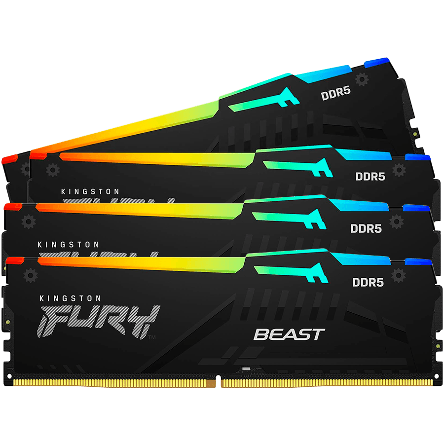 Kingston DRAM 64GB 5600MT/s DDR5 CL40 DIMM (Kit of 4) FURY Beast RGB XMP