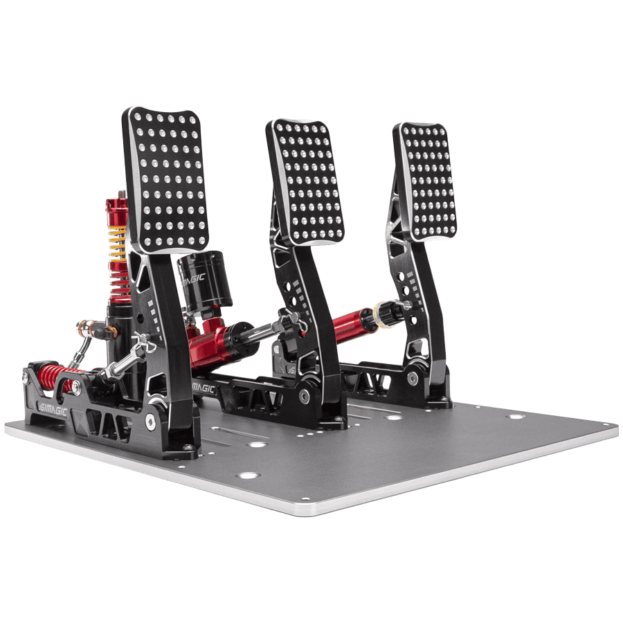 SIMAGIC Crimson Edition, Hydraulic Tri-pedal Set, 100kg Loadcell, Standard Throttle Plate. S309