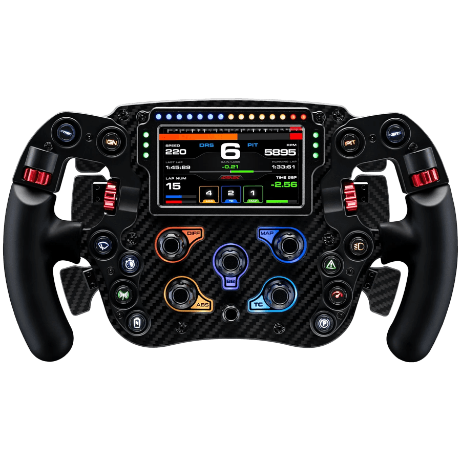 SIMAGIC FX Pro Steering Wheel with Color Screen ,Full Carbon Fiber, Six Paddles, QR50 Included. S203