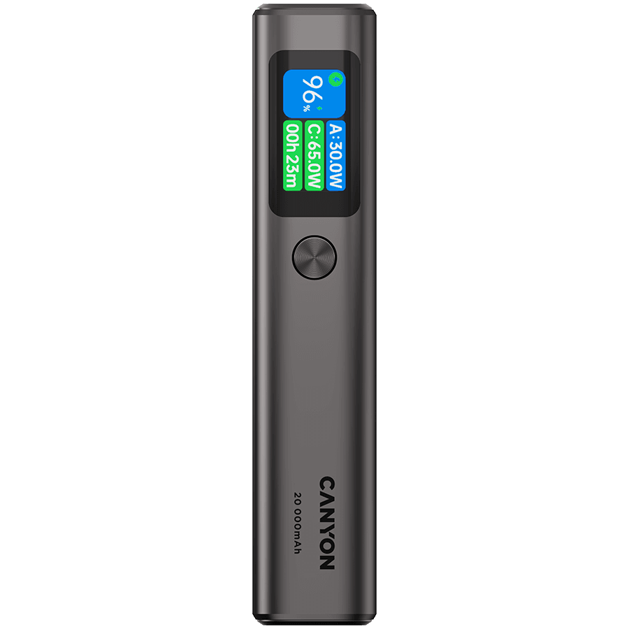 CANYON power bank OnPower 230 TFT 20000 mAh PD130W Dark Grey