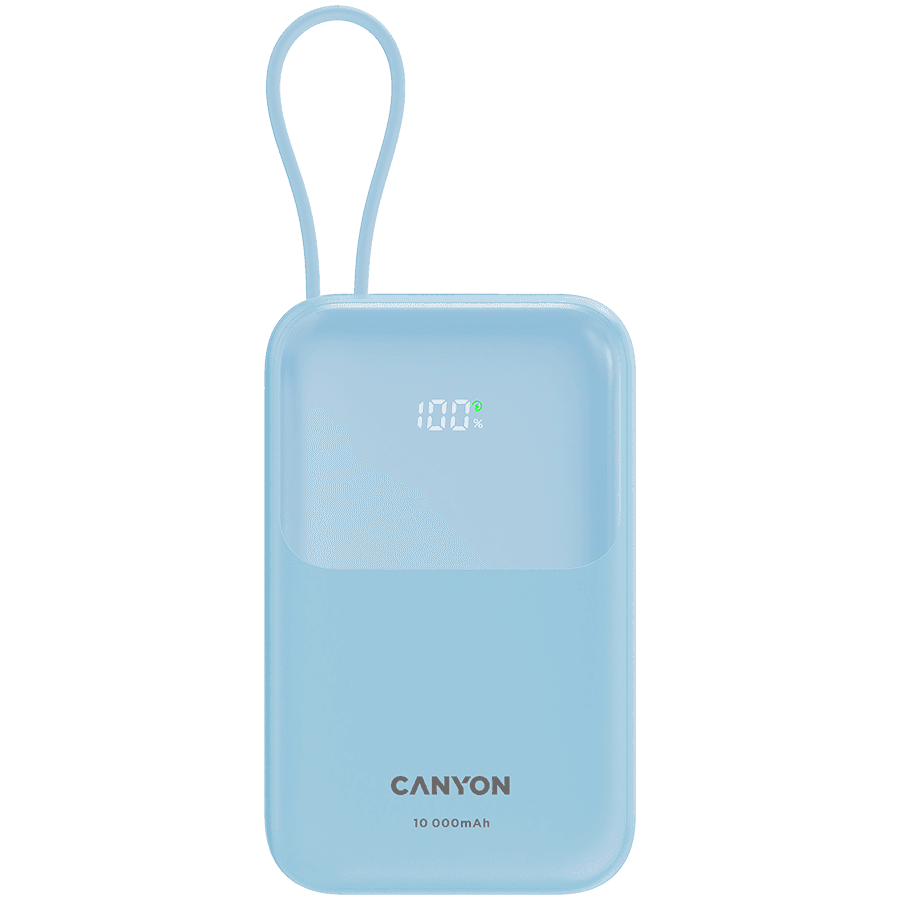 CANYON power bank OnPower 101 built-in cable 10000 mAh PD22.5W Blue